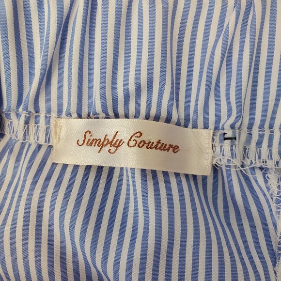 Simply Couture Off Shoulder/Blue&White/Size L - Picture 6 of 8